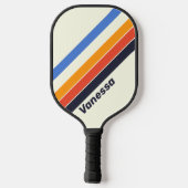 Retro vijf Gestreept met Naam Pickleball Paddle (Achterkant)