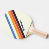 Retro Vijf gestreept met naam Tafeltennisbatje (Zijkant)