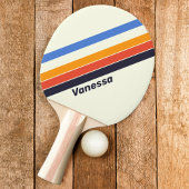 Retro vijf Streep met Naam Tafeltennisbatje