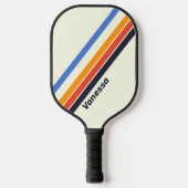 Retro Vijf Strepen met Naam Pickleball Paddle (Voorkant)