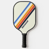 Retro Vijf Strepen met Naam Pickleball Paddle (Achterkant)