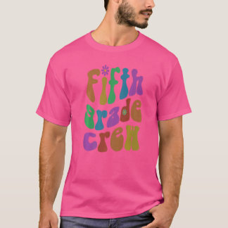 Retro Vijfde Klas Bemanning Hallo 5e Klasser Pink T-shirt