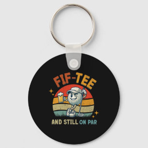 Retro Vijftig T-Shirt Golf Verjaardagsfeest 50ste Sleutelhanger