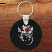 Retro Viking Pagan Christmas - Clic Santa Riding D Sleutelhanger (Voorkant)