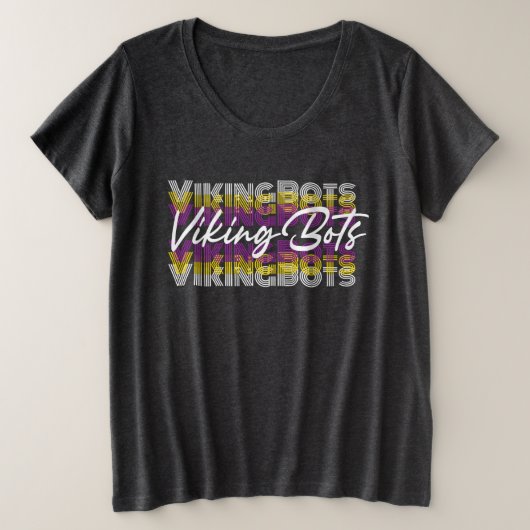 Retro VikingBots- Plus Size Clothing Grote Maat T-shirt (Design voorkant)
