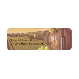  Retro Vineyard Sunset Bruiloft Adres Etiket