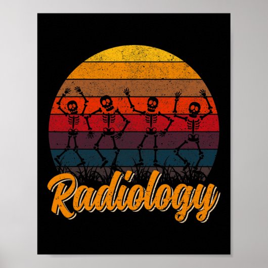 Retro Vinitage Danskeleton Radiology Technici Poster (Voorkant)