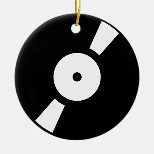 retro vinly record keramisch ornament (Voorkant)