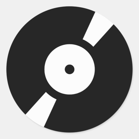 retro vinly record ronde sticker (Voorkant)