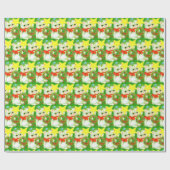 Retro vintae met kerstkatteband cadeaupapier (Vlak)