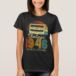Retro Vintage 1946 Limit Uitgave 80 Jaar Oud Bi T-shirt