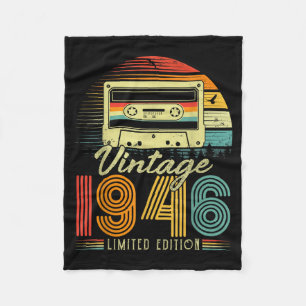 Retro Vintage 1946 Limited Edition 80 Jaar Oud Bi Fleece Deken