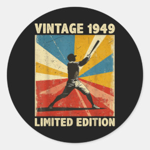 Retro Vintage 1949 Baseball Lover Limited Edition Ronde Sticker