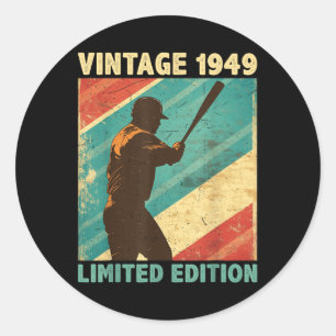 Retro Vintage 1949 Baseball Lover Limited Edition Ronde Sticker