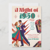 Retro Vintage 1950s Atomic Age Couple Party  Kaart (Voorkant)