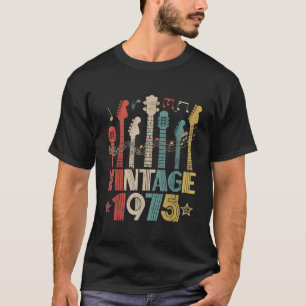 Retro Vintage 1975 Gitaarliefhebber 1975 Verjaarda T-shirt