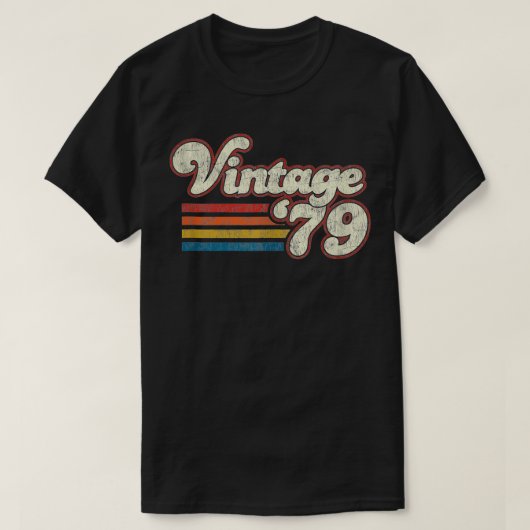 Retro Vintage 1979 Verjaardag T-shirt (Design voorkant)