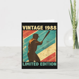 Retro Vintage 1988 Baseball Lover Limited Edition Kaart