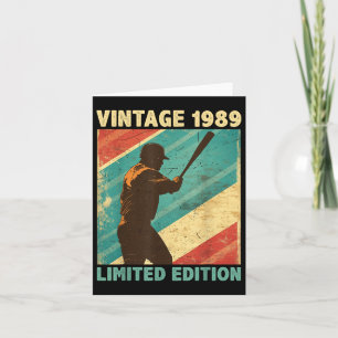 Retro Vintage 1989 Baseball Lover Limited Edition Kaart