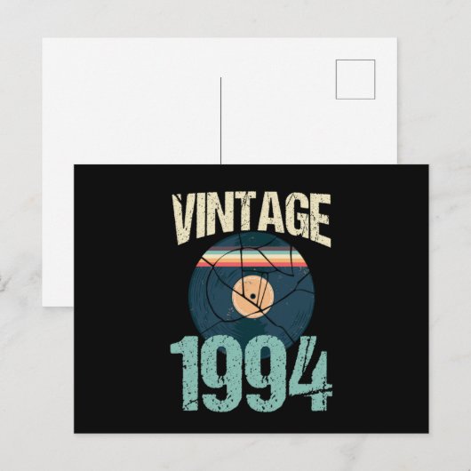 Retro Vintage 1994 26e Verjaardag Record Vinyl Vin Briefkaart (Voorkant / Achterkant)