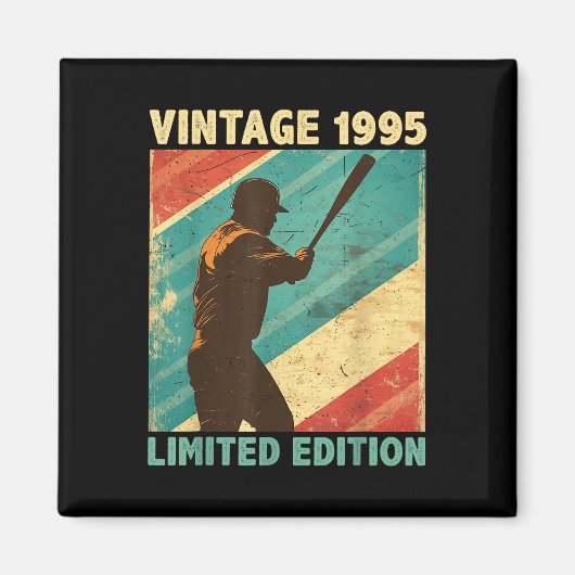 Retro Vintage 1995 Baseball Lover Limited Edition Magneet (Voorkant)