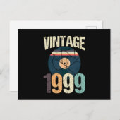 Retro Vintage 1999 21e Verjaardag Record Vinyl Vin Briefkaart (Voorkant / Achterkant)