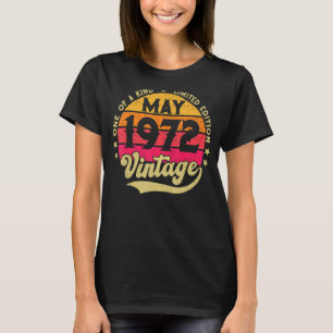 Retro Vintage 50e geboortedag geboren in mei 1972 T-shirt