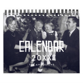 Retro vintage 50s typografie familie foto 2026 kalender