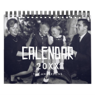 Retro vintage 50s typografie familie foto 2026 kalender