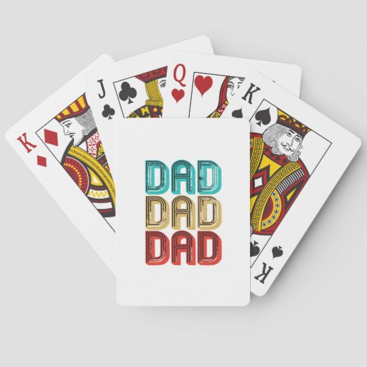 Retro Vintage 70er Papa Onmisbaar Pokerkaarten (Achterkant)