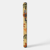 Retro Vintage 70s Bloem Bloem Bladeren Patroon iPhone Hoesje (Linkerkant)
