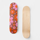 Retro Vintage 70s Bloemstuk Persoonlijk Skateboard (Voorkant)