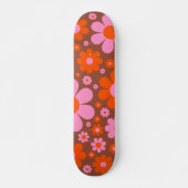 Retro Vintage 70s Bloemstuk Persoonlijk Skateboard (Voorkant)