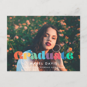 Retro vintage 70s Foto afstuderen 2025 Briefkaart