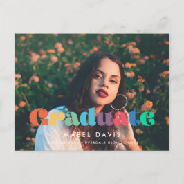 Retro vintage 70s Foto afstuderen 2025 Briefkaart