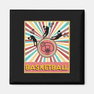 Retro Vintage 70s Stijl Basketbal T-shirt Magneet
