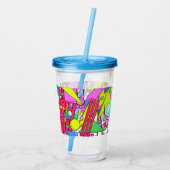 Retro Vintage 80s and 90s Style Acryl Drinkbeker (Achterkant)