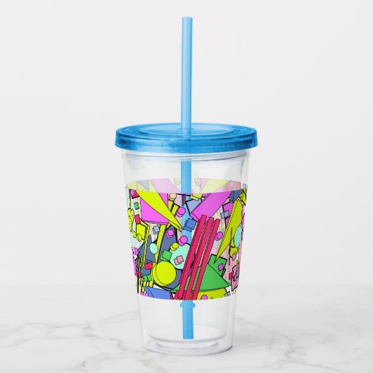 Retro Vintage 80s and 90s Style Acryl Drinkbeker (Voorkant)