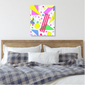 Retro Vintage 80s and 90s Style Canvas Afdruk (Insitu (Slaapkamer))