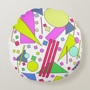 Retro Vintage 80s and 90s Style Rond Kussen