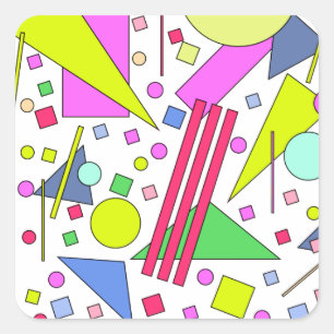 Retro Vintage 80s and 90s Style Vierkante Sticker