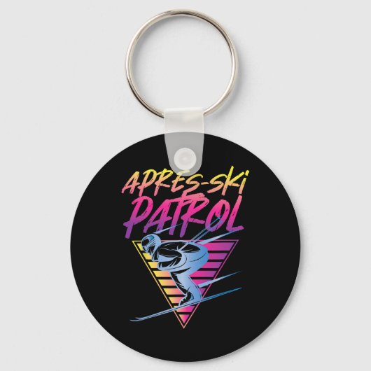 Retro Vintage 80s Après Ski Patrol Sleutelhanger (Voorkant)