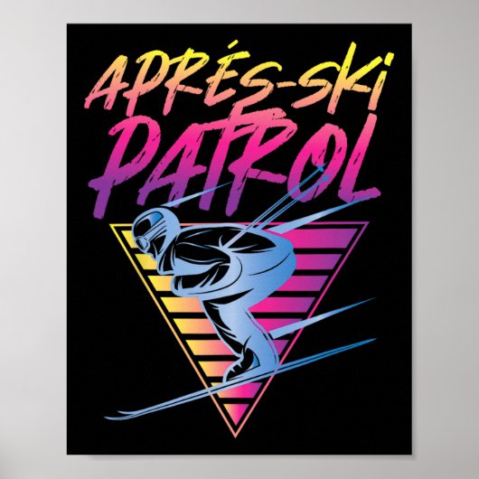 Retro Vintage 80s Après Ski Patrouille Poster (Voorkant)