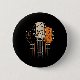 Retro Vintage 80s Silhouette Rock Muziek Gitaar Pl Ronde Button 5,7 Cm