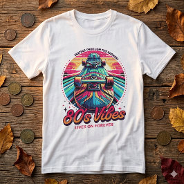 Retro Vintage 80s Skateboard Zonsopgang T-Shirt