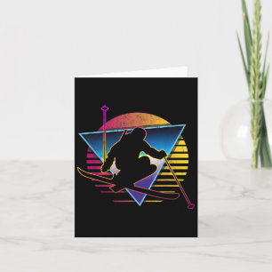 Retro Vintage 80s Ski  Kaart