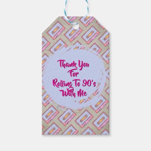 Retro Vintage 90's Cassettes Cadeau Label Cadeaulabel (Voorkant)