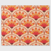 Retro Vintage Abstracte Bloemen op Schelpvorm Cadeaupapier (Vlak)