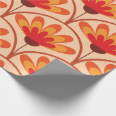 Retro Vintage Abstracte Bloemen op Schelpvorm Cadeaupapier (Hoek)