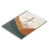 Retro Vintage Abstracte Waterverfbergen Notitieboek (Linkerzijde)